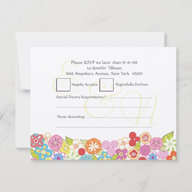 RSVP Wedding Summer Spring Flowers Invitation (Front)