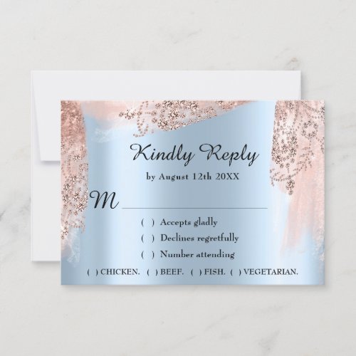 RSVP Wedding Sweet 16th Bridal Shower Rose Royal