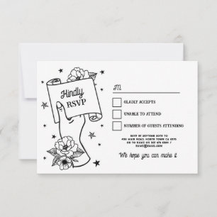 RSVP Wedding Tattoo Traditional Rock n Roll Invitation