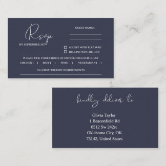 RSVP Wedding Template Business Card