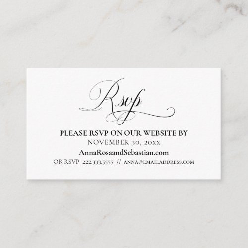 *~* RSVP  Wedding Website Details Simple Enclosure
