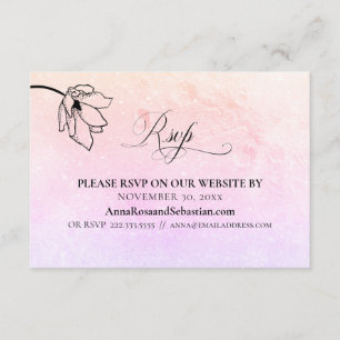 *~* RSVP  Wedding Website Moon Craters Enclosure Card