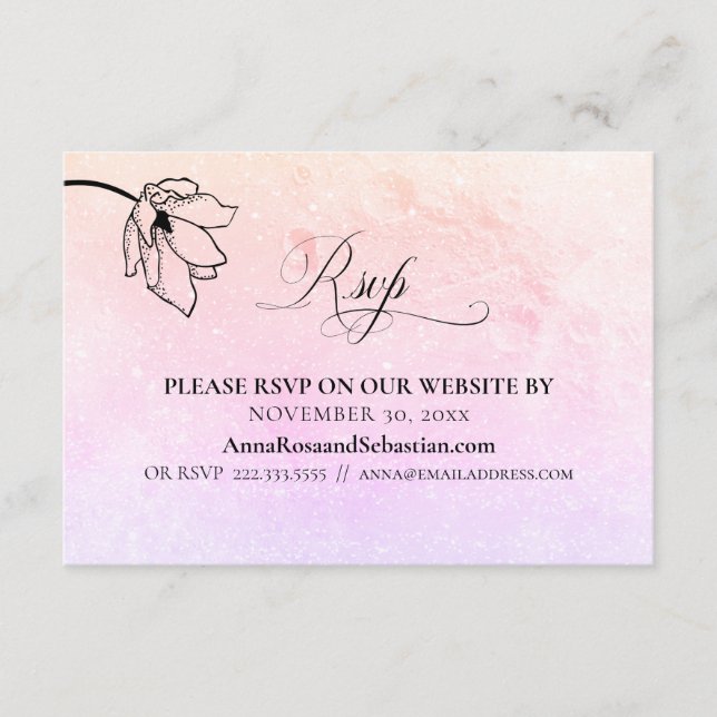 *~* RSVP  Wedding Website Moon Craters Enclosure Card (Front)