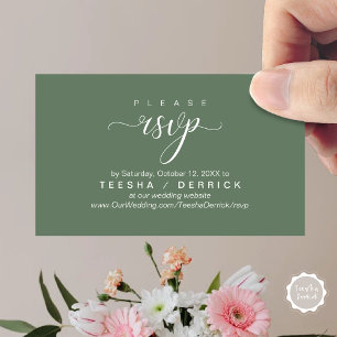 RSVP Wedding Website Reminder, Modern Classy Enclosure Card