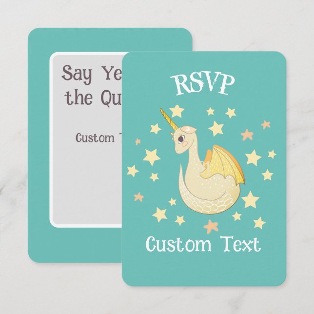 RSVP Whimsical Magical Dragon Card (Front/Back)