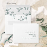 RSVP White and Green Elegant Formal, Modern Envelope<br><div class="desc">Elegant white and green wedding RSVP envelope with design coordinating our "Modern Elegant Typography Green Wedding" collection invites. Envelopes are sold in bulk with the same identical couple's names, ampersands, and address printed on the front in a contemporary elegant design. Delight your guests as they open the envelope to find...</div>
