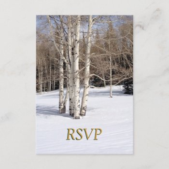 Rsvp Winter Wedding Aspen Trees In Snow Invitation by Rebecca_Reeder at Zazzle