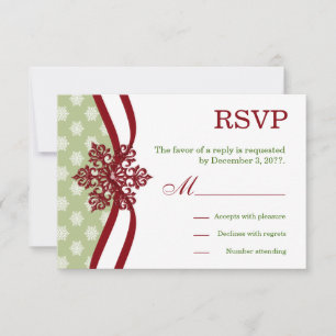 RSVP Winter Wedding Cranberry Light Sage
