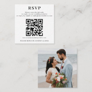 RSVP with QR Code for Wedding Website Enclosure Card