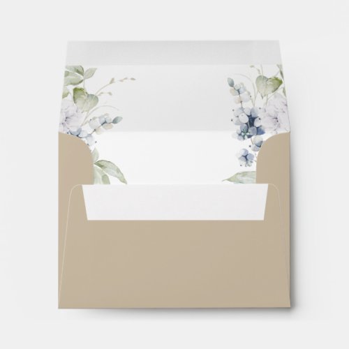 RSVP with Return Address Beige Elegant Bliss Enve Envelope