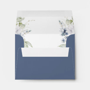 RSVP with Return Address, Navy Blue Elegant Bliss Envelope