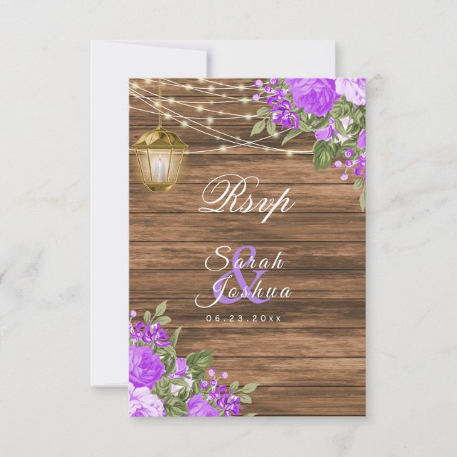 RSVP -  Wood, Lanterns and Purple Flower (Front)
