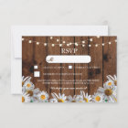 RSVP Wood Wedding Rustic Daisy Floral Cards