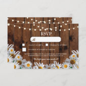 RSVP Wood Wedding Rustic Daisy Floral Cards (Front/Back)