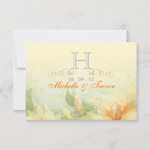 RSVP - Yellow Sage Garden Wedding Reply Cards Personalized Invitations