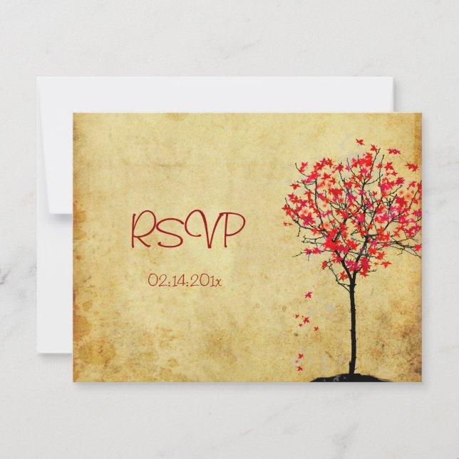 RSVPs require 5x7 invites maple tree/fall wedding (Front)