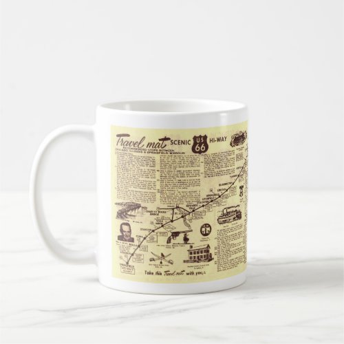 Rt 66 Chicago to Springfield Travelmat Coffee Mug