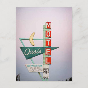 Rt 66 Tulsa Vintage Motel Sign Postcard