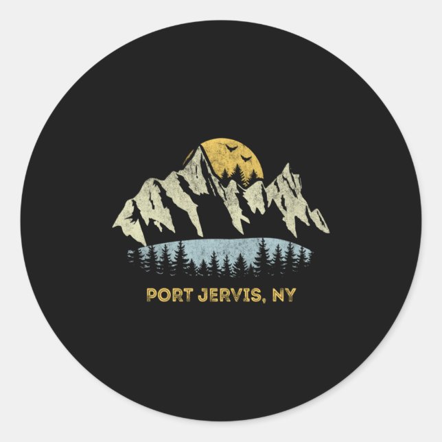 Rt Jervis New York Mountain Sunset Sunrise Ny _1  Classic Round Sticker (Front)