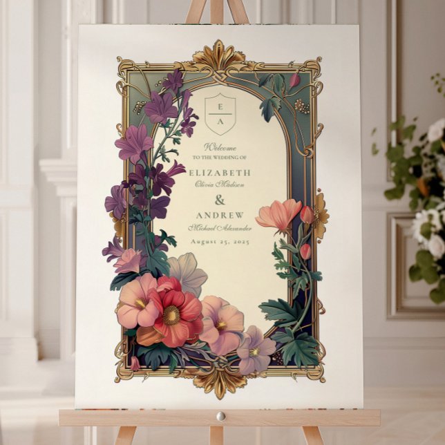 rt Nouveau Baroque Border Floral Wedding Foam Board (Creator Uploaded)