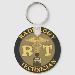 RT RADIOLOGY TECHNICIAN BADGE - LOGO KEYCHAIN