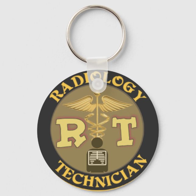 RT RADIOLOGY TECHNICIAN BADGE - LOGO KEYCHAIN (Front)