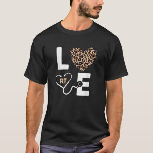 RT Respiratory Therapist Nursing Cheetah Leopard H T-Shirt