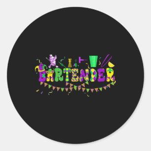 Rtender Mardi Gras Colourful Costume Parades Proud Classic Round Sticker