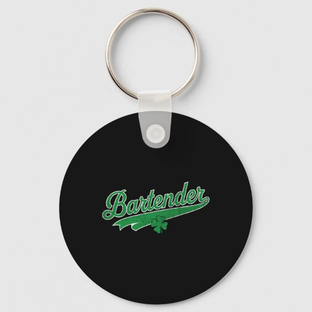 Rtending Rtender Beer Shamrock Irish St. Patrick’s Keychain (Front)