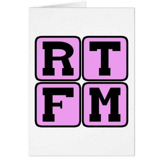 RTFM Read The #$%%^ Manual Internet Slang Acronym Cards (Front)