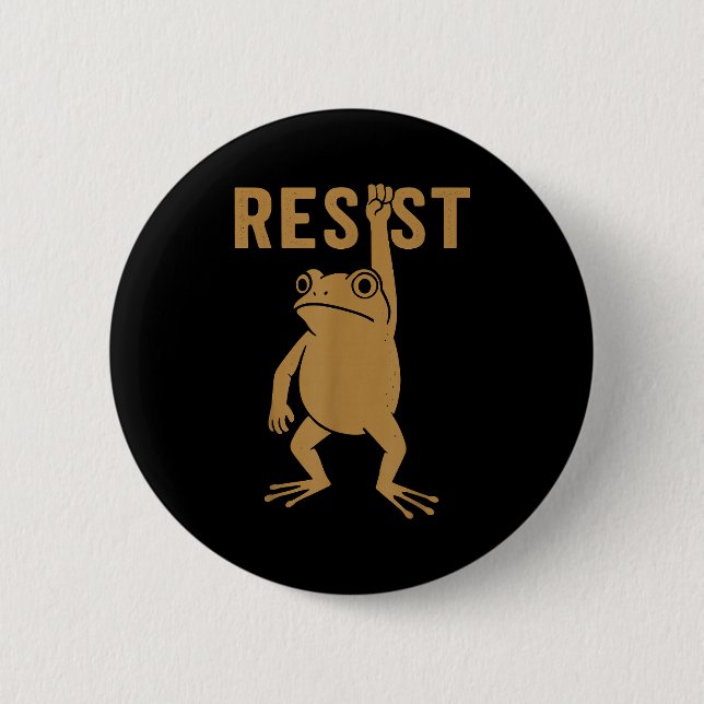 Rtland Frog Funny City Art - Rtland Frog Protest  Button (Front)