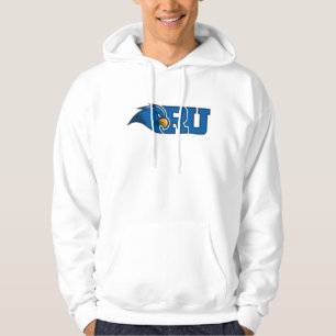 RU Monogram With Blue Hawk Mascot Hoodie