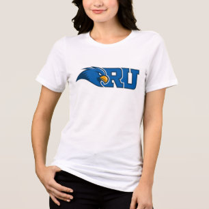 RU Monogram With Blue Hawk Mascot Tri-Blend Shirt