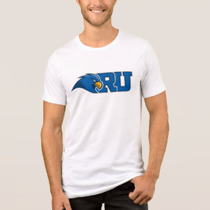 RU Monogram With Blue Hawk Mascot Tri-Blend Shirt