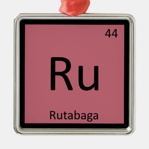 Ru _ Rutabaga Vegetable Chemistry Periodic Table Metal Ornament