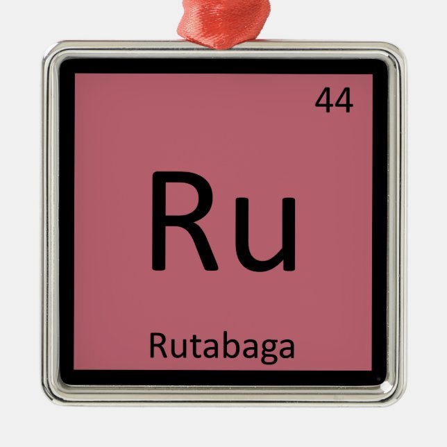 Ru - Rutabaga Vegetable Chemistry Periodic Table Metal Ornament (Front)