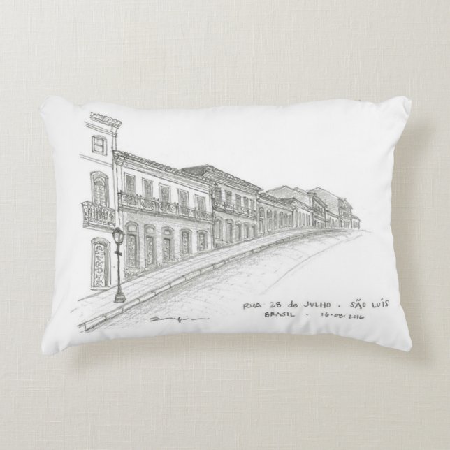 Rua 28 de Julho, São Luís, Brazil Accent Pillow (Front)