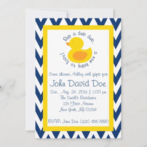 Rub_a_dub Baby Shower Invitation _ Blue