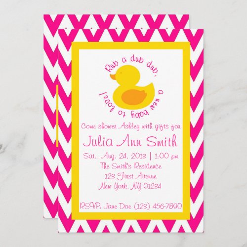 Rub_a_dub Baby Shower Invitation _ Pink