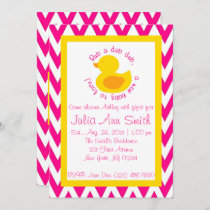 Rub-a-dub Baby Shower Invitation - Pink