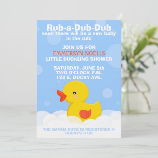 RUB-A-DUB-DUB Baby Shower/Birthday Invitation | Zazzle