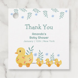 Rub A Dub Dub Cherry Mommy Duck Baby Shower Favor Tags