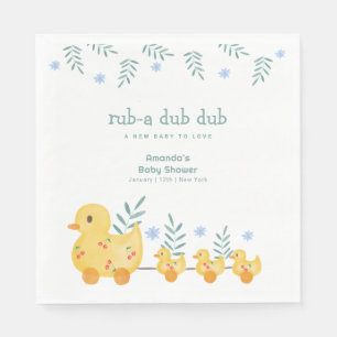 Rub A Dub Dub Cherry Mommy Duck Baby Shower Napkins
