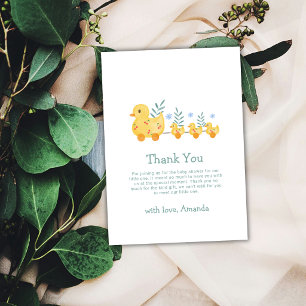 Rub A Dub Dub Cherry Mommy Duck Baby Shower Thank You Card