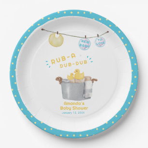 Rub A Dub Dub Clothesline Rubber Duck Baby Shower Paper Plates