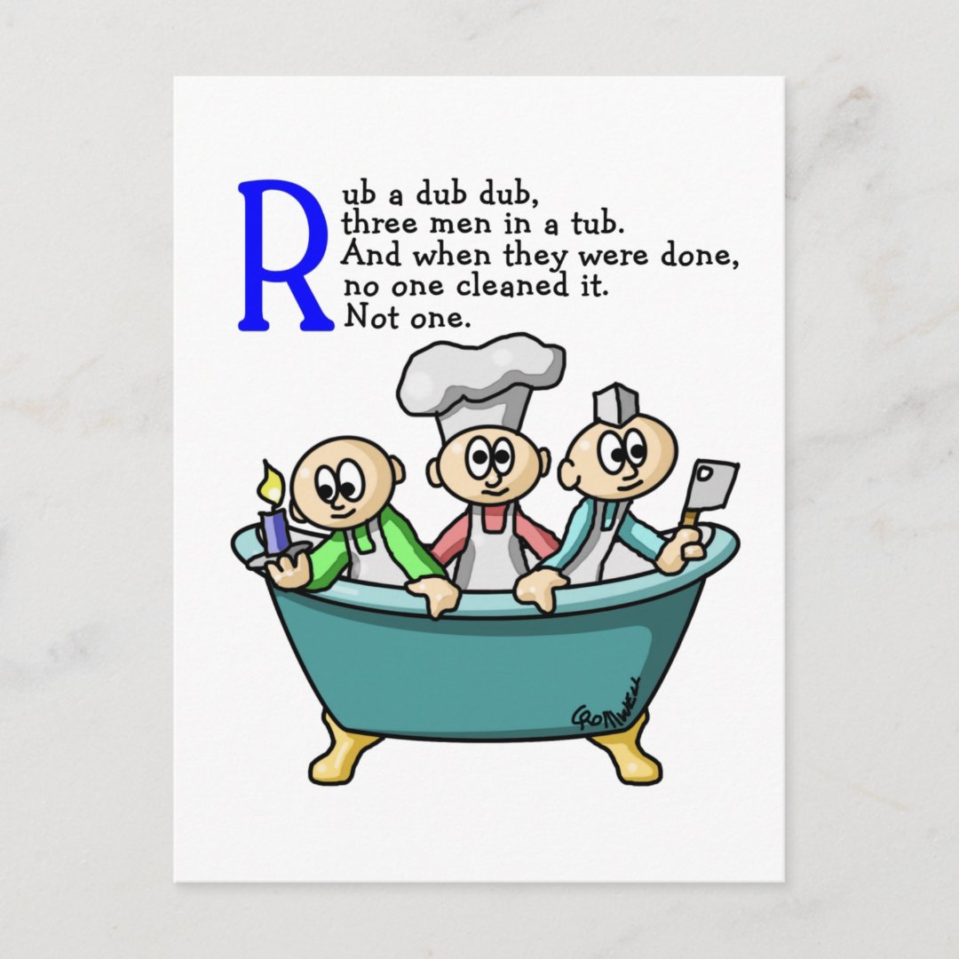 Rub A Dub Dub Postcard Zazzle 