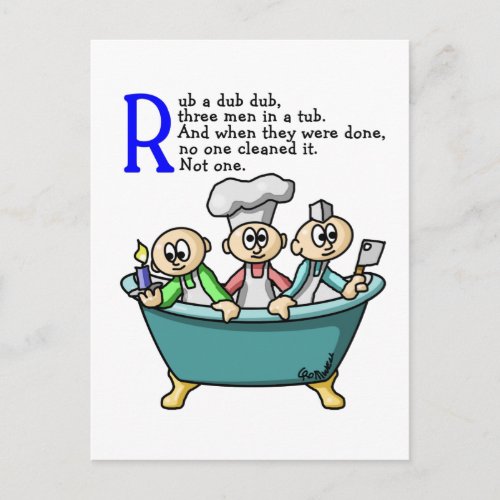 Rub A Dub Dub Postcard