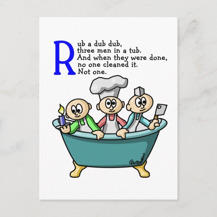 Rub A Dub Dub Postcard Zazzle