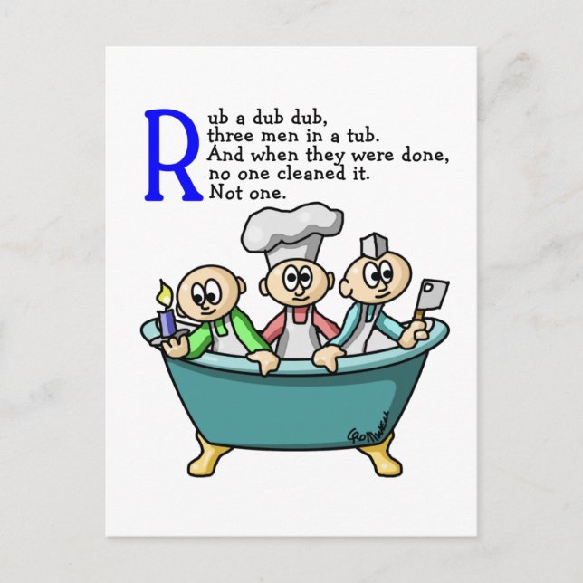 Rub A Dub Dub Postcard (Front)