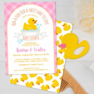 Rub-A-Dub-Dub Rubber Ducky Baby Shower Invitation 